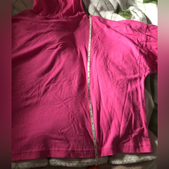 🆕 Champion Oversized Crop logo Hoodie hot pink size XL - Picture 11 of 14